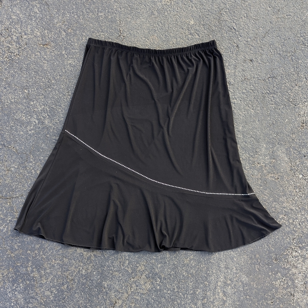 Y2K Reina Black Stretchy Rhinestone Skirt